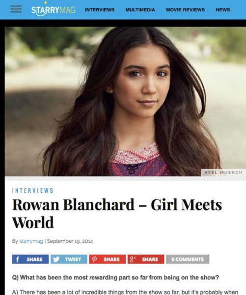 Starry Magazine Interview: Rowan Blanchard