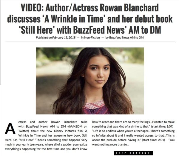 Booktrib: Rowan Blanchard Debut Book